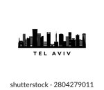 Vector Tel Aviv skyline. Travel Tel Aviv famous landmarks. Business and tourism concept for presentation, banner, web site.