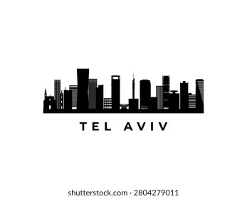 Vector Tel Aviv skyline. Travel Tel Aviv famous landmarks. Business and tourism concept for presentation, banner, web site.