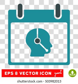Vector Telemarketing Operator Calendar Day EPS vector pictogram. Illustration style is flat iconic bicolor soft blue symbol on a transparent background.