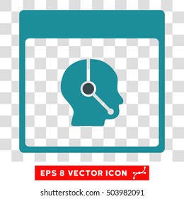 Vector Telemarketing Operator Calendar Page EPS vector icon. Illustration style is flat iconic bicolor soft blue symbol on a transparent background.