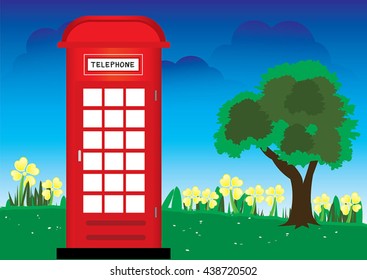 Vector of  telephone booth design,Abstract vector  telephone booth
