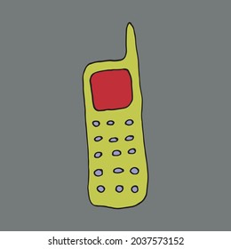 Vector Telephone. Evolution Of The Phone. Isolated Doodles