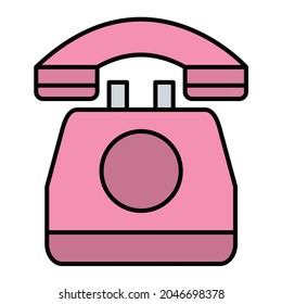 Vector TelePhone Filled Outline Icon Design
