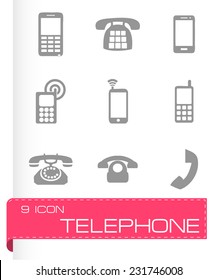 Vector telephone icons set on white background
