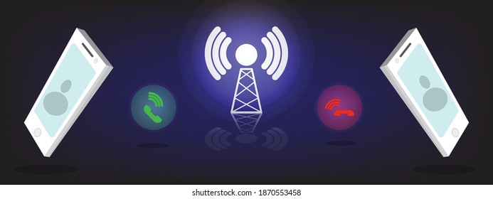 vector of telephone on contacting. 