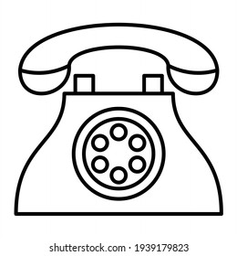 Vector Telephone Outline Icon Design
