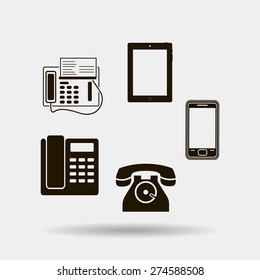 Vector telephone sets isolated