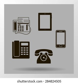 Vector telephone sets isolated