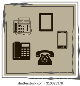 Vector telephone sets isolated