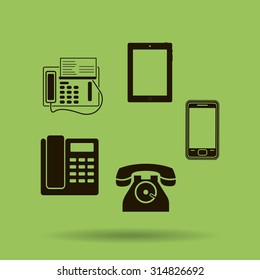 Vector telephone sets isolated