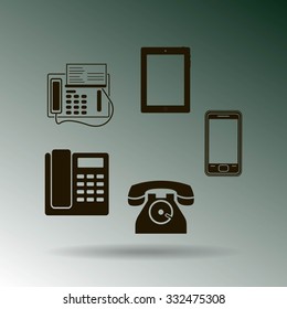 Vector telephone sets isolated