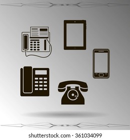 Vector telephone sets isolated