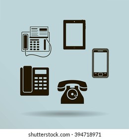 Vector telephone sets isolated