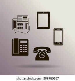 Vector telephone sets isolated