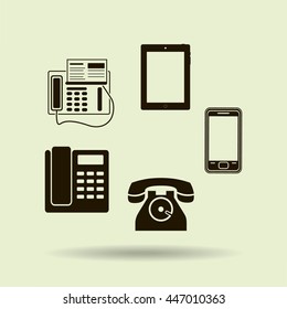 Vector telephone sets isolated