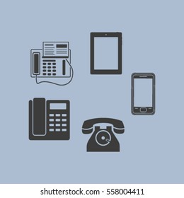 Vector telephone sets isolated