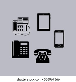 Vector telephone sets isolated