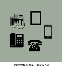 Vector telephone sets isolated