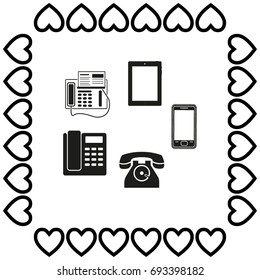 Vector telephone sets isolated