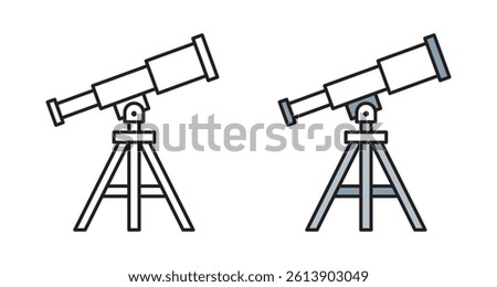 Vector Telescope Flat Design Illustration