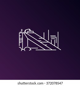 Vector telescope, graphic design element, telescopes in outline style, observatory icon, astronomy icon, science and technology badge, space emblem.