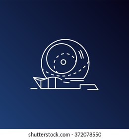 Vector telescope, graphic design element, telescopes in outline style, observatory icon, astronomy icon, science and technology badge, space emblem.