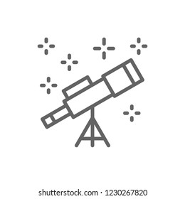 Vector telescope line icon. Symbol and sign illustration design. Isolated on white background