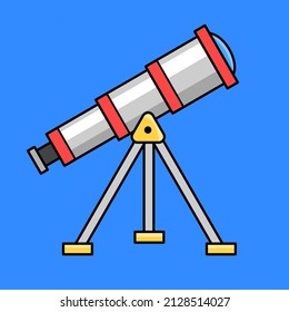 vector del telescopio. con esquema. adecuado para libros de colección, pegatinas, imágenes prediseñadas, métodos educativos y más.