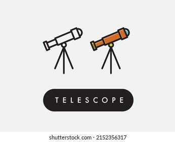 Vector telescope tripod icon illustration