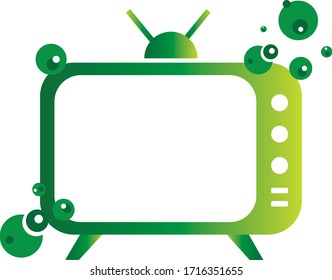 Vector television classic green gradient with rounded shapes