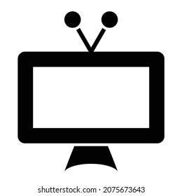 Vector Television Glyph Icon Design
