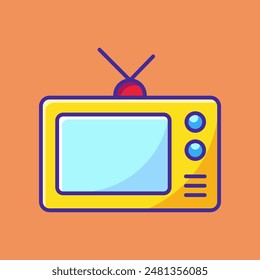 Vector television icon, TV illustration color design.