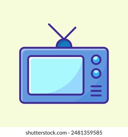 Vector television icon, TV illustration color design.