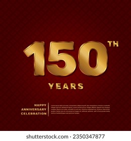 Vector template for a 150 year anniversary celebration with a golden pattern number concept. Vector template design