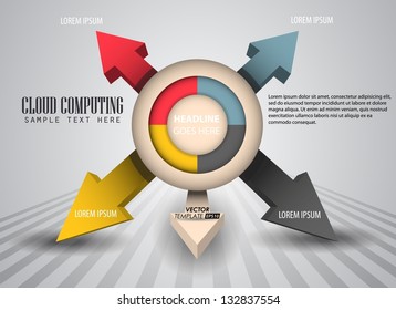 vector template 3d / cloud computing / element infographic