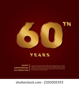 Plantilla de vectores para una celebración de 60 años con un concepto de número de patrón dorado. Diseño de plantillas de vector
