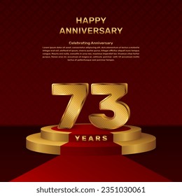 Vektorvorlage zum 73. Jubiläum mit Bühnenkonzept und goldenen Zahlen, Vektordesign