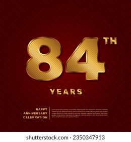 Plantilla de vectores para una celebración de 84 años con un concepto de número de patrón dorado. Diseño de plantillas de vector