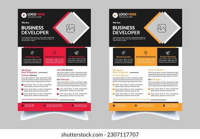 Vector template in A4 size, corporate business flyer poster pamphlet brochure cover design layout background.