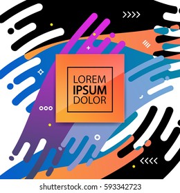Vector template with abstract colorful background