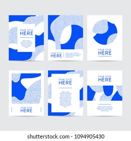 Vector template of abstract designed brochures. Set of festive and colourful cards.