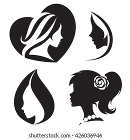 Vector template abstract logo for woman salons and shops.