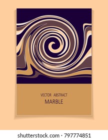 Vector template with abstract marble texture white beige brown on dark for book cover brochure or for card flyer banner label or for wallpaper or for design package or perfume cosmetic shampoo
