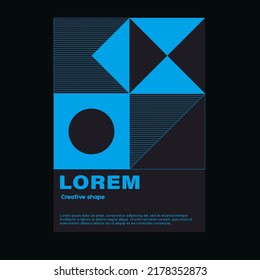 Vector template with abstract pattern design graphics made with simple shapes and forms. Useful forposters, flyers, brochures.