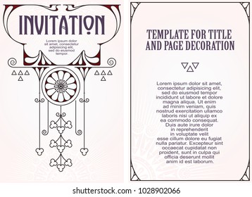 Vector template. Advertisements, flyer, web, wedding  and other invitations or greeting cards. 