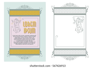 Vector template. Advertisements, flyer, web, wedding  and other invitations or greeting cards. 
