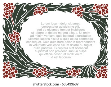 Vector template. Advertisements, flyer, web, wedding  and other invitations or greeting cards. Plant border. Nature frame.