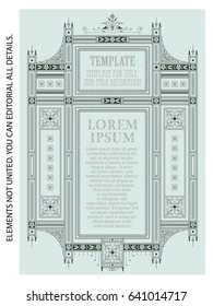 Vector template. Advertisements, flyer, web, wedding  and other invitations or greeting cards. Plant border. Nature frame.