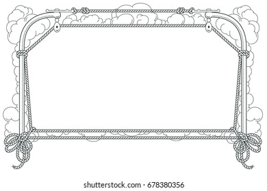 Vector template. Advertisements, flyer, web, wedding  and other invitations or greeting cards. Marine theme.