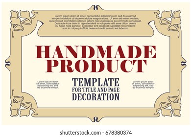 Vector template. Advertisements, flyer, web, wedding  and other invitations or greeting cards. Plant border.